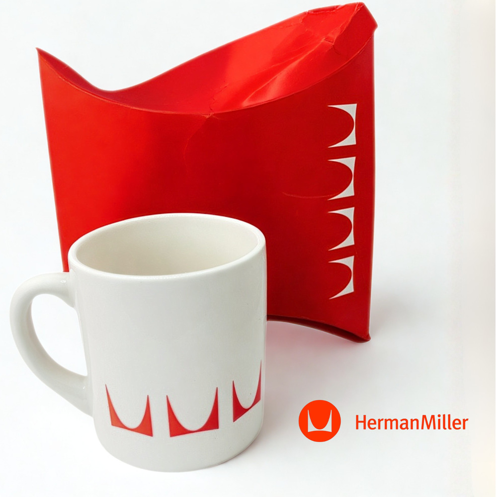 Herman Miller Eames Employee Issued Mug 8oz Red Logo MCM Vintage USA NIB